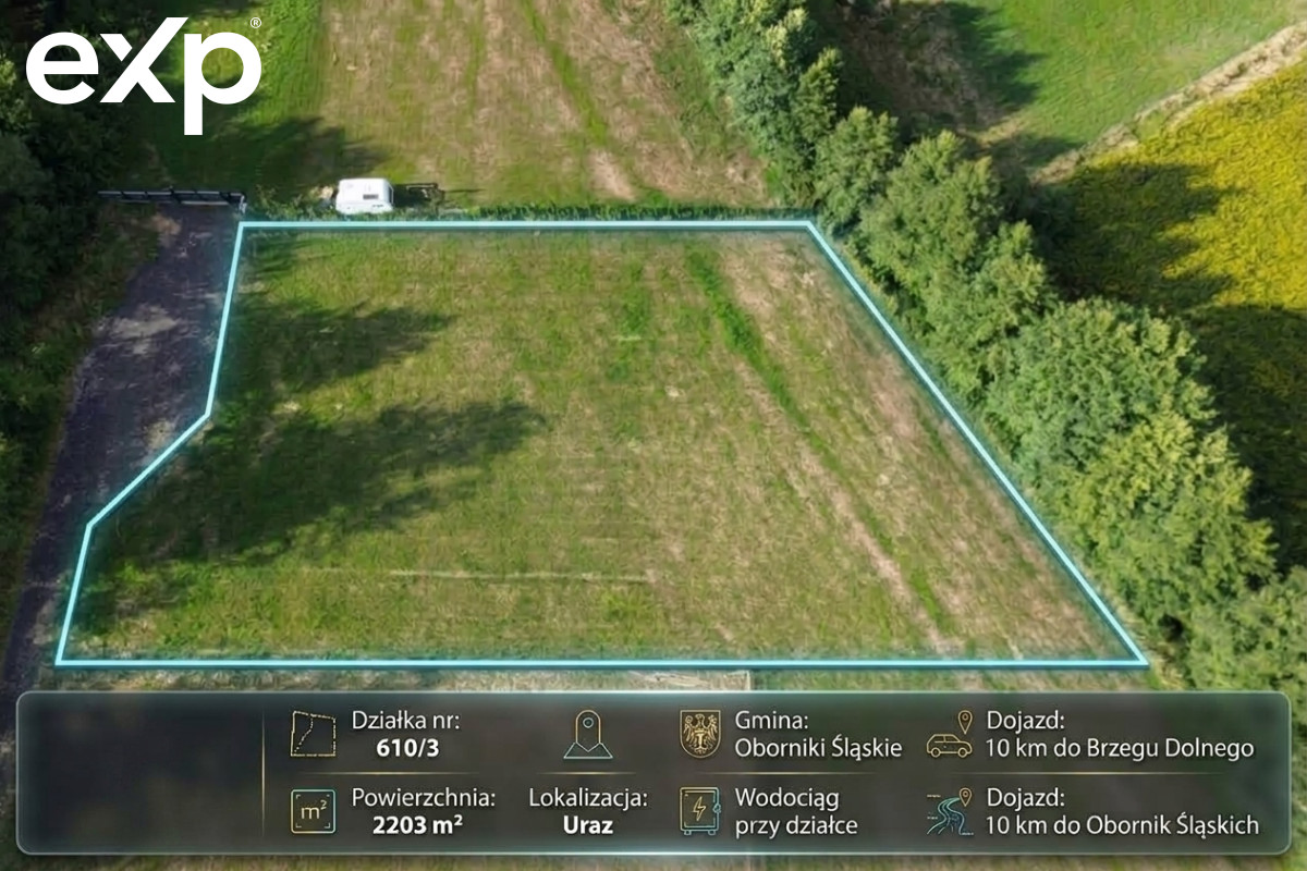 Działka (Pod zabudowę jednorodzinną) na sprzedaż w Uraz, ul., Krokusowa, 55-120, Uraz, trzebnicki, DOLNOŚLĄSKIE, Polska, 2203 m²