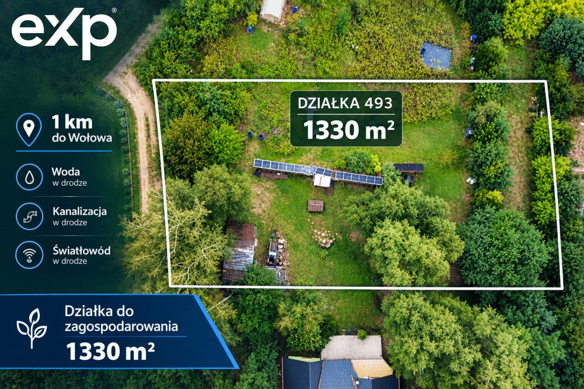 Działka (Pod zabudowę jednorodzinną) na sprzedaż w Uskorz Wielki, 56-100, Uskorz Wielki, wołowski, DOLNOŚLĄSKIE, Polska, 1330 m²