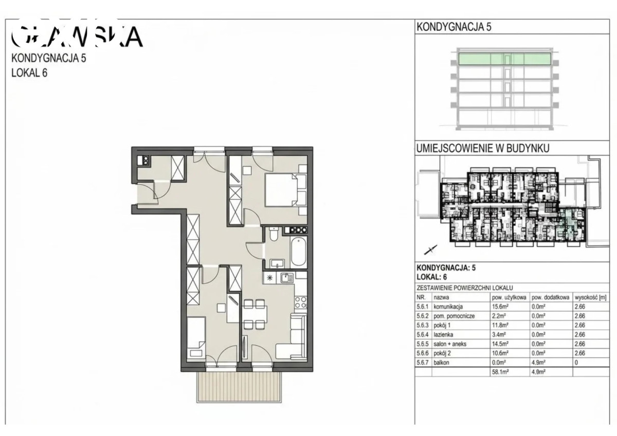 Apartment for sale in Jelcz-Laskowice, ul., Oławska, 55-220, Jelcz-Laskowice, oławski, DOLNOŚLĄSKIE, Polska, 58 m²