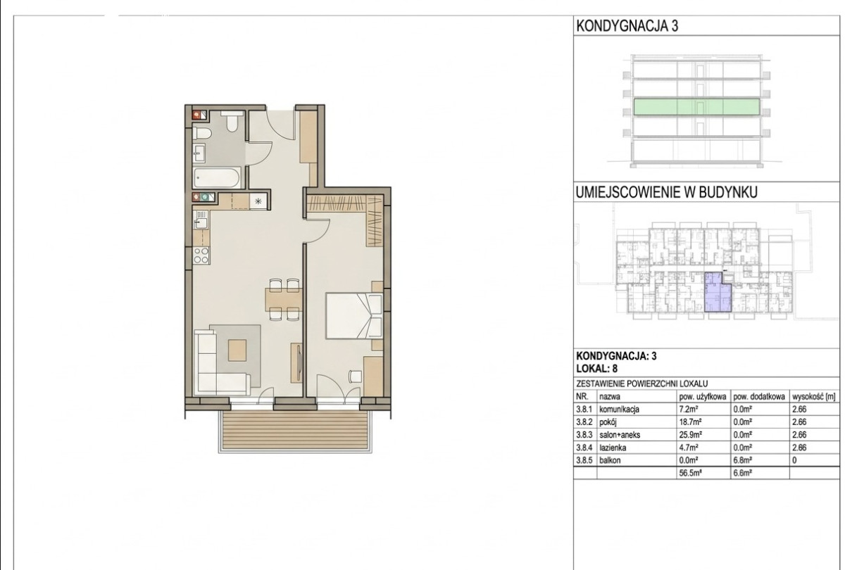 Apartment for sale in Jelcz-Laskowice, ul., Oławska, 55-220, Jelcz-Laskowice, oławski, DOLNOŚLĄSKIE, Polska, 57 m²