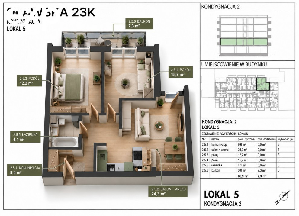 Apartment for sale in Jelcz-Laskowice, ul., Oławska, 55-220, Jelcz-Laskowice, oławski, DOLNOŚLĄSKIE, Polska, 66 m²