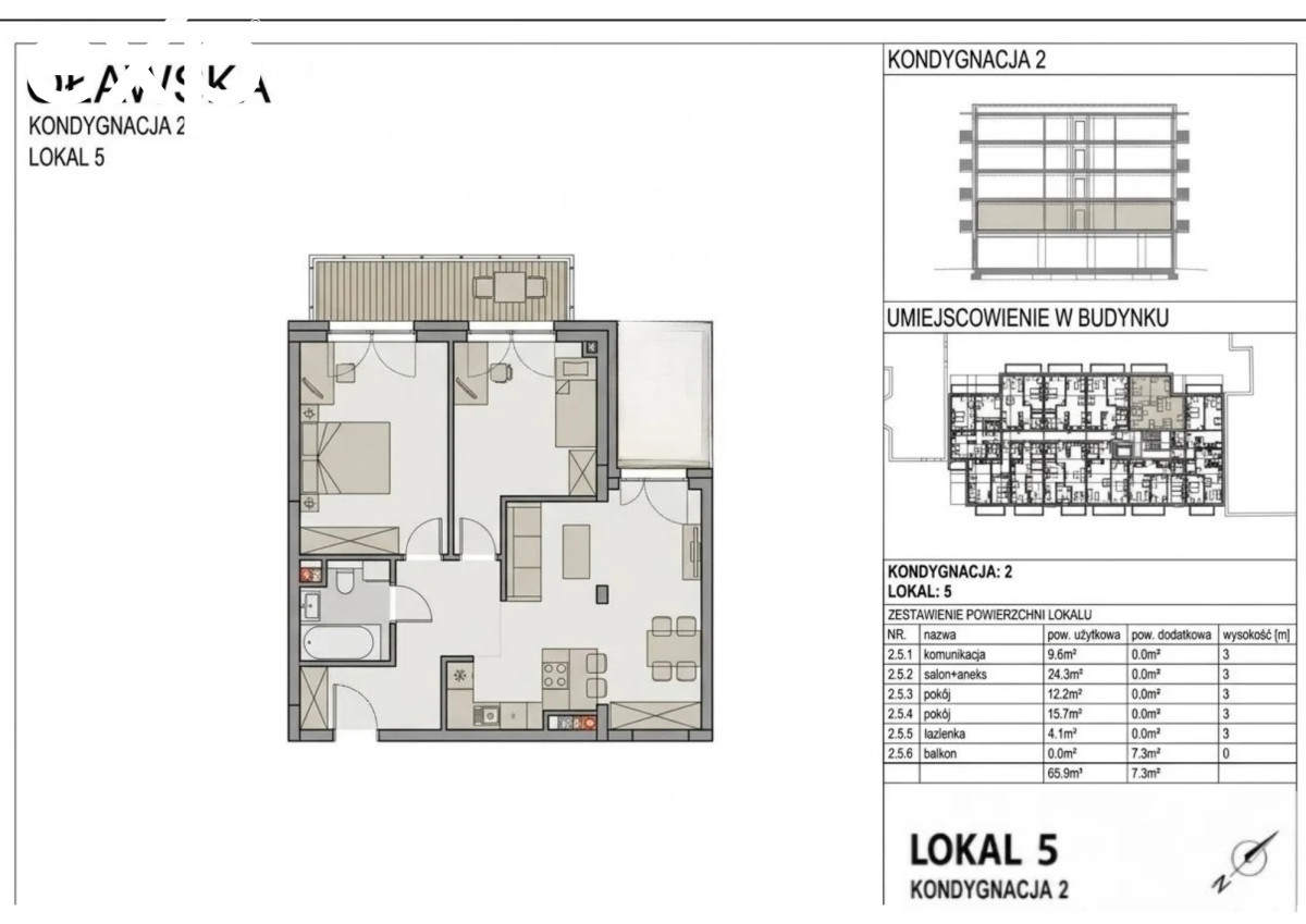 Apartment for sale in Jelcz-Laskowice, ul., Oławska, 55-220, Jelcz-Laskowice, oławski, DOLNOŚLĄSKIE, Polska, 66 m²