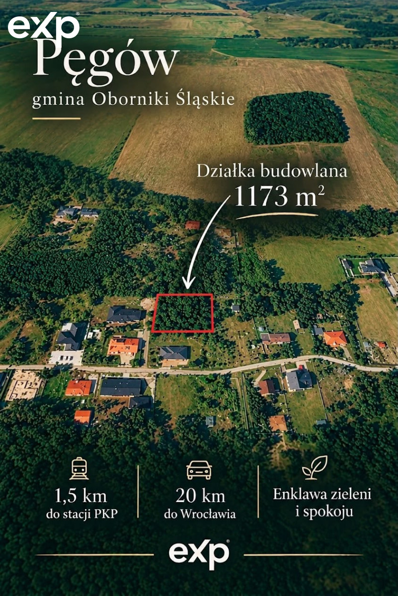 Land (For Single-Family Development) for sale in Pęgów, 55120, Pęgów, trzebnicki, DOLNOŚLĄSKIE, Polska, 1173 m²
