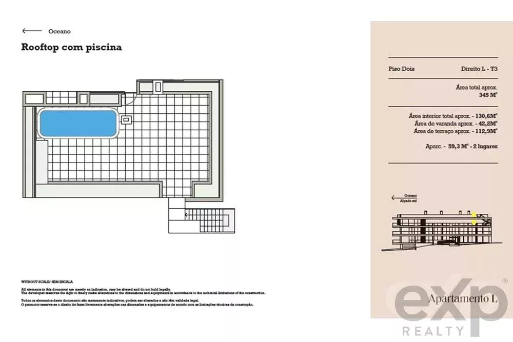 Apartamento T3 | Rooftop com Piscina