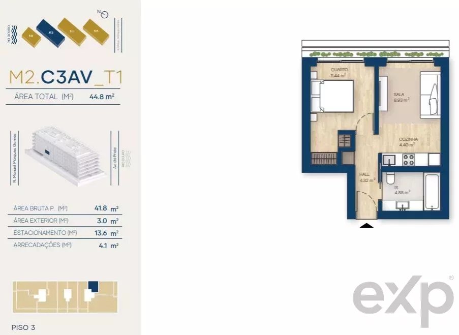 Apartamento T1 | Canidelo, V.N.Gaia
