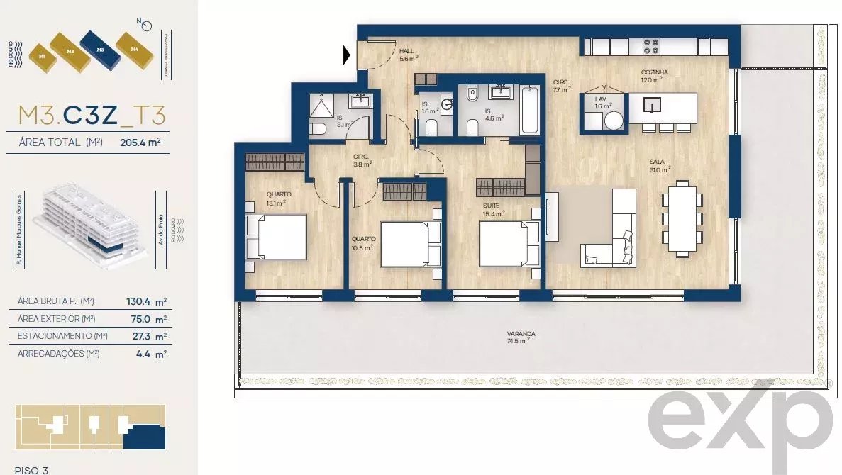 Apartamento T3 | Canidelo, V.N.Gaia