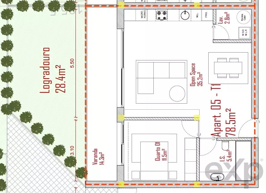 Apartamento T1 com Piscina em Lousada