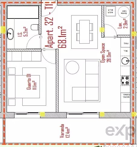 Apartamento à venda em Lodares, 68 m²