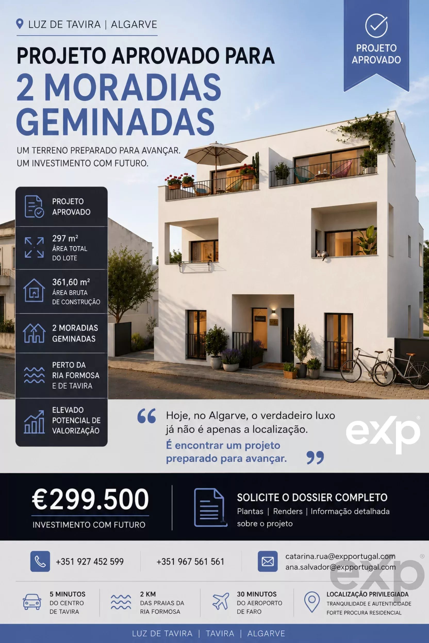 Urban Lot with Approved Project for Two Semi‑Detached Houses, Luz de Tavira 87014843 image 2