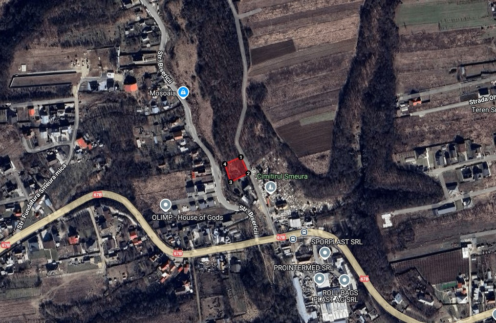 Teren de vânzare Smeura – 1018 mp într-o zonă liniștită și aerisită
