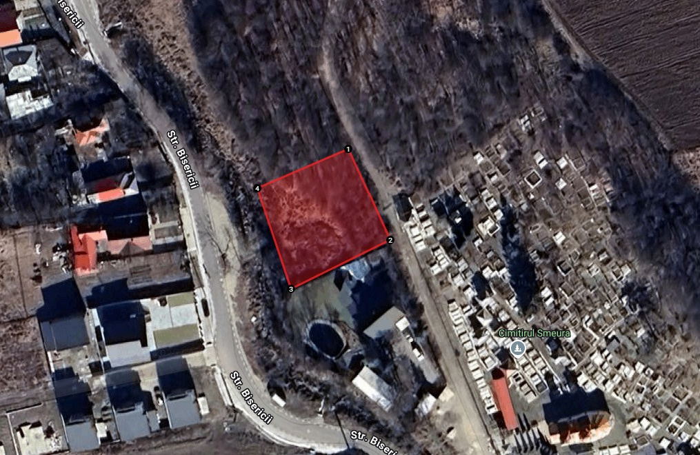 Teren de vânzare Smeura – 1018 mp într-o zonă liniștită și aerisită
