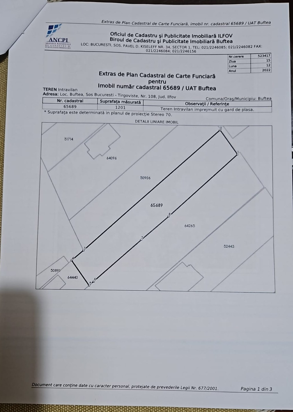 Teren Intravilan Constructii Buftea Central