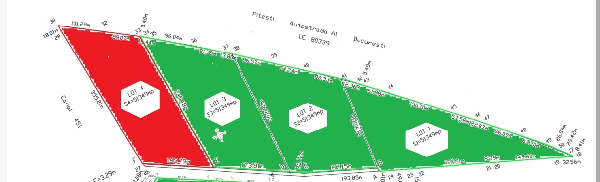 Undeveloped Land 154,047 sqm | A1 Highway Access Pitești – București | Căteasca 2