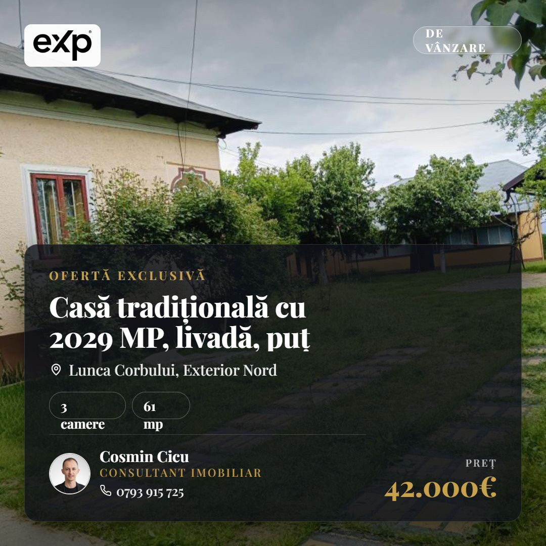 Casă de vânzare în AG Lunca Corbului, 61 m²