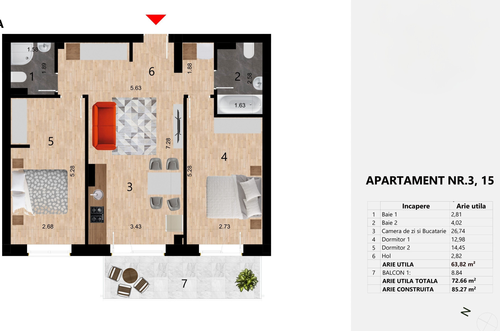 Apartament de vânzare în CJ Cluj-Napoca, 85 m²