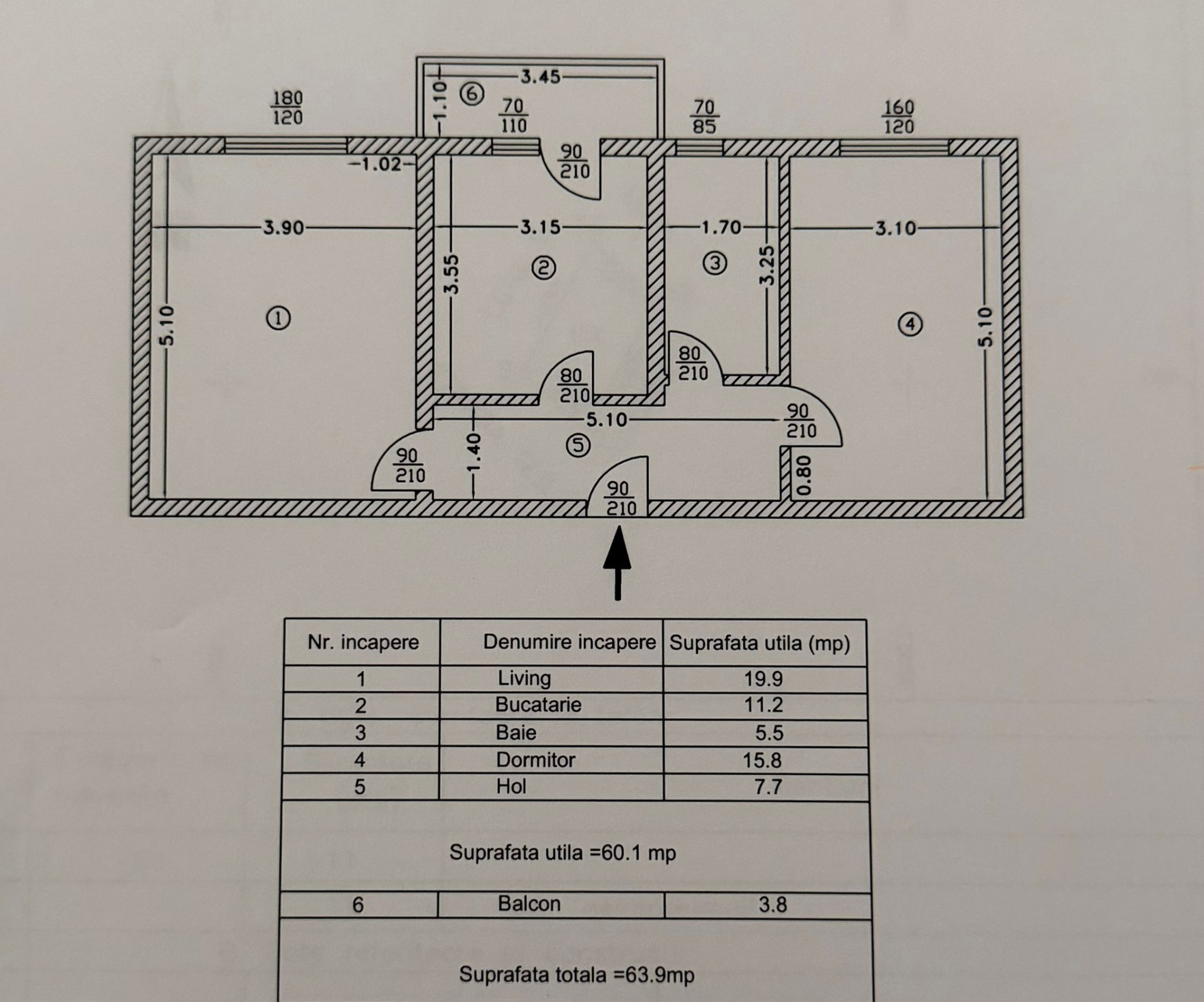 Geamana | Bloc nou | 2 camere | 60 mp utili | Parcare privata | Mobil si utilat