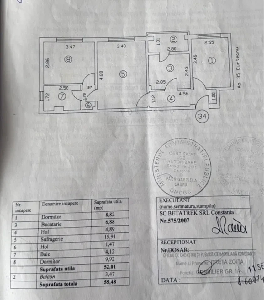 Apartament 3 camere , 55 m², et.3. Inel 1 - Eden, Constanta