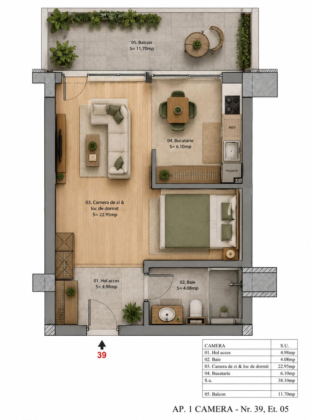 Apartament de vânzare în B Bucuresti, 65 m²