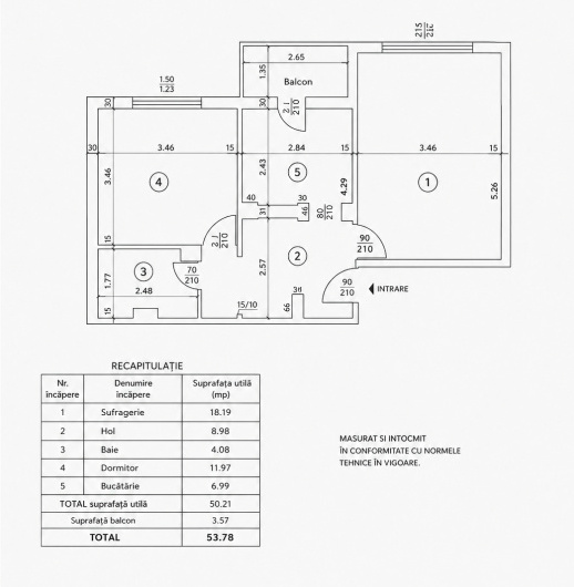 Apartment for sale in AG Pitesti, 61 m²