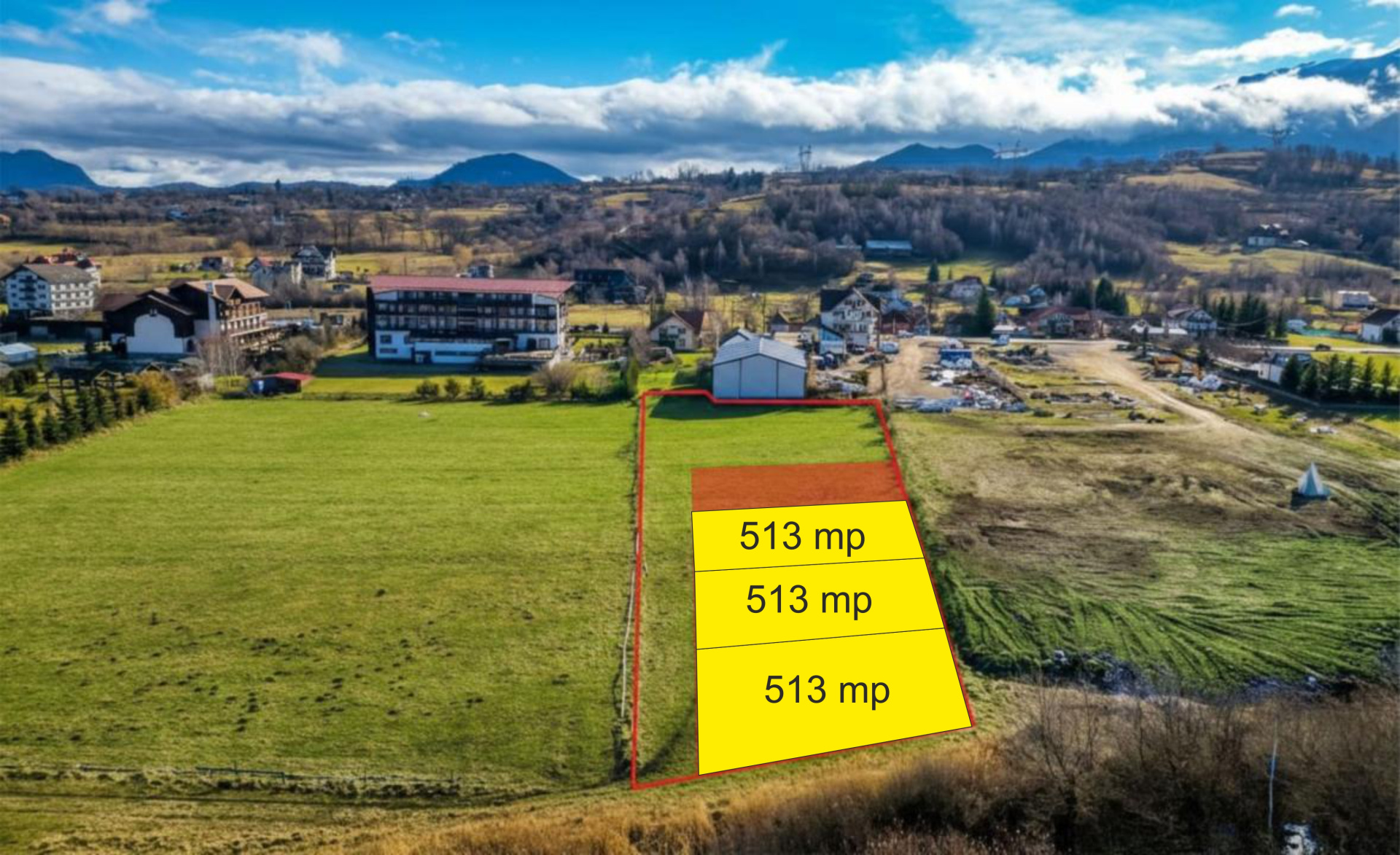 Teren intravilan 513 mp – zona Bran | 3 loturi disponibile | 20.520 €