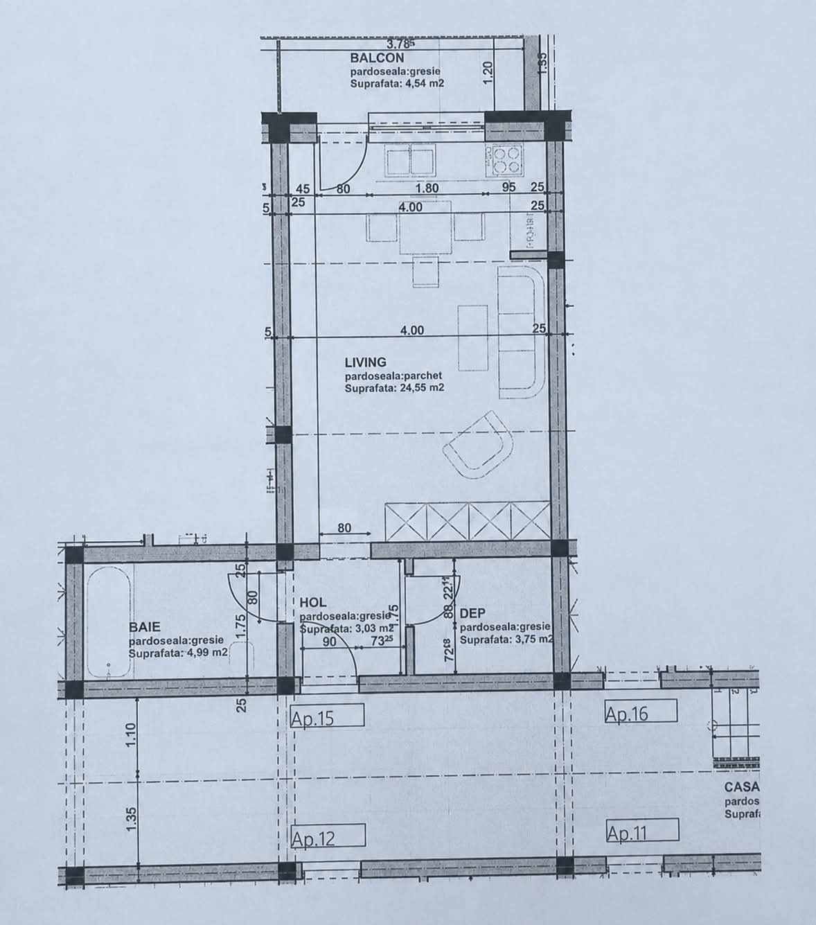 Studio de vânzare în BV Sanpetru, 45 m²
