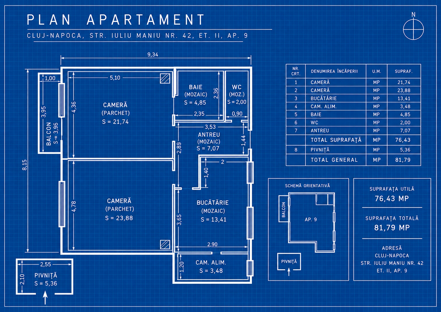 Apartment de vânzare în CJ Cluj-Napoca, Iuliu Maniu  Nr. 42 ([object Object]), 91 m²