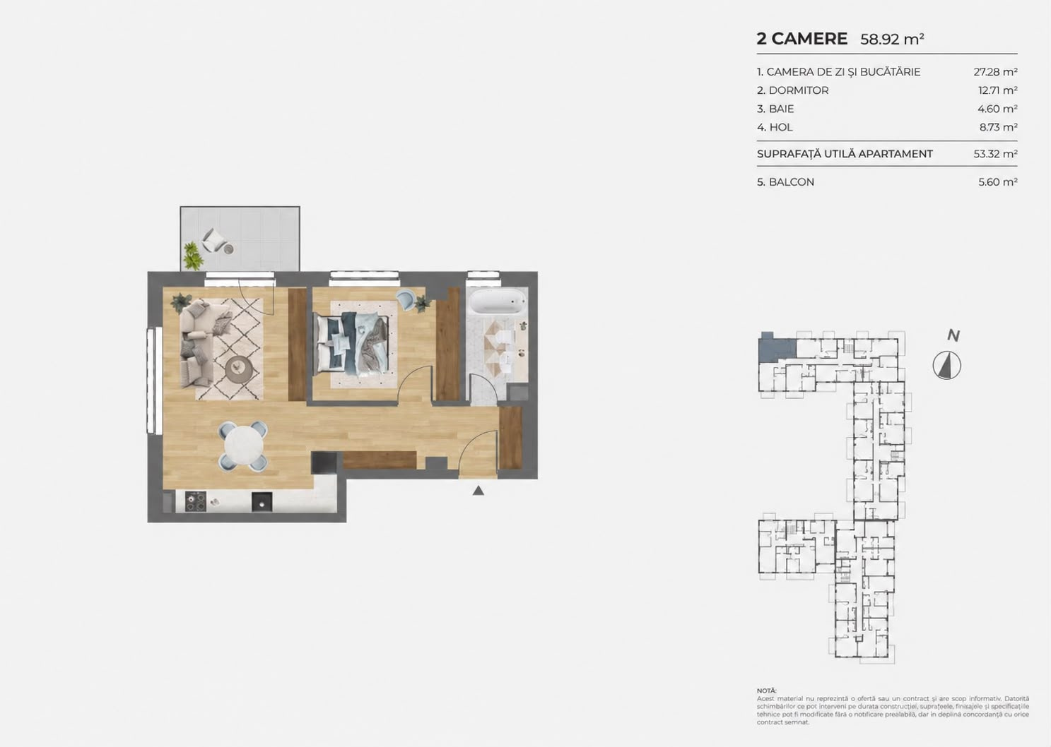 Apartment for sale in CJ Cluj-Napoca, 53 m²