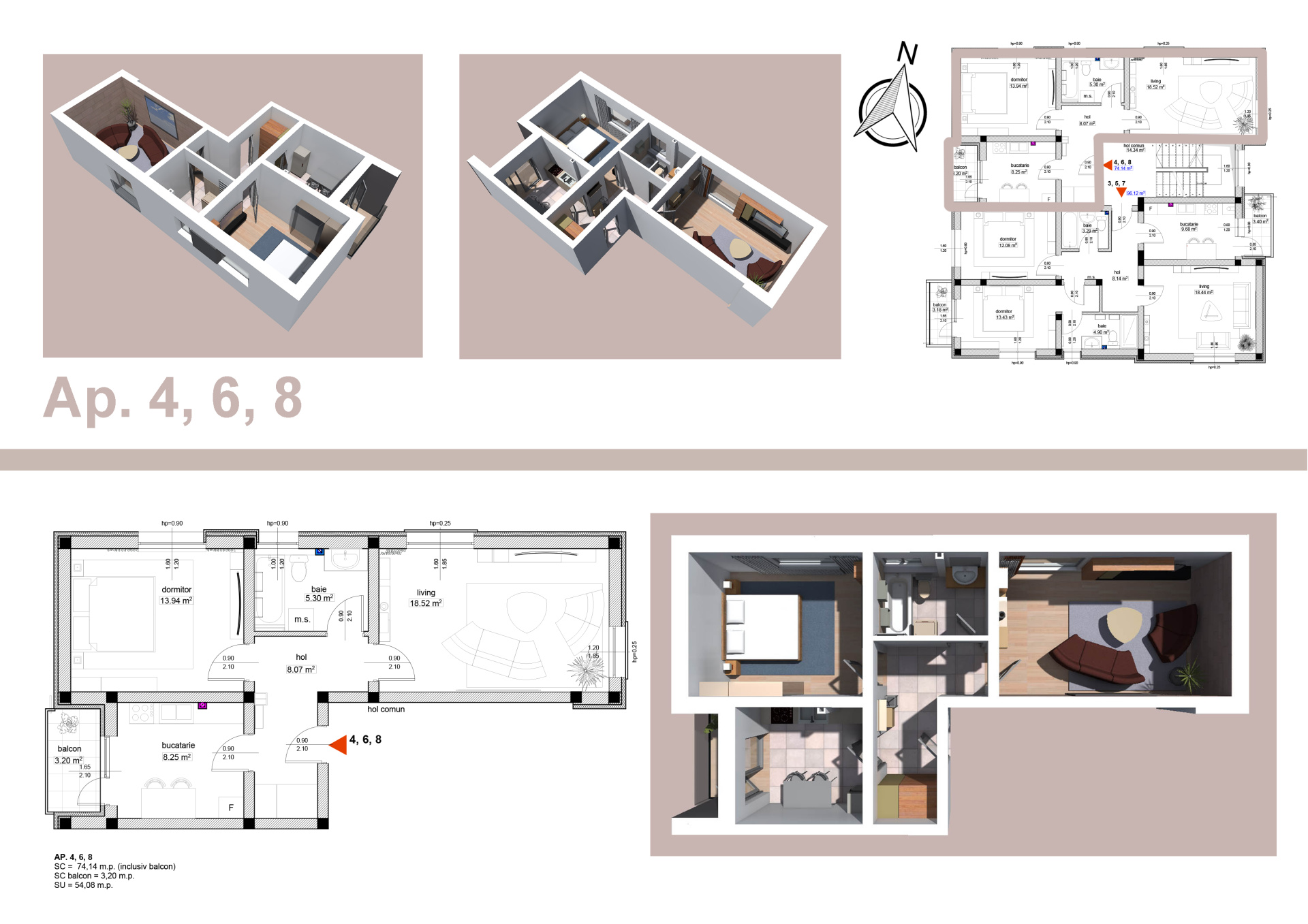 Apartament 2 Camere Trivale | 57 mp | Bloc NOU