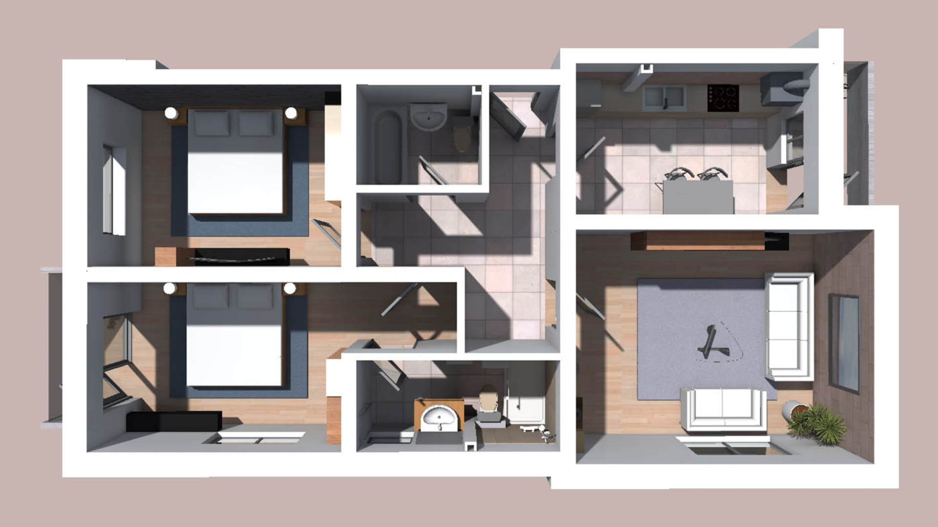 Apartament 3 Camere Trivale | 76 mp Utili | Bloc Nou