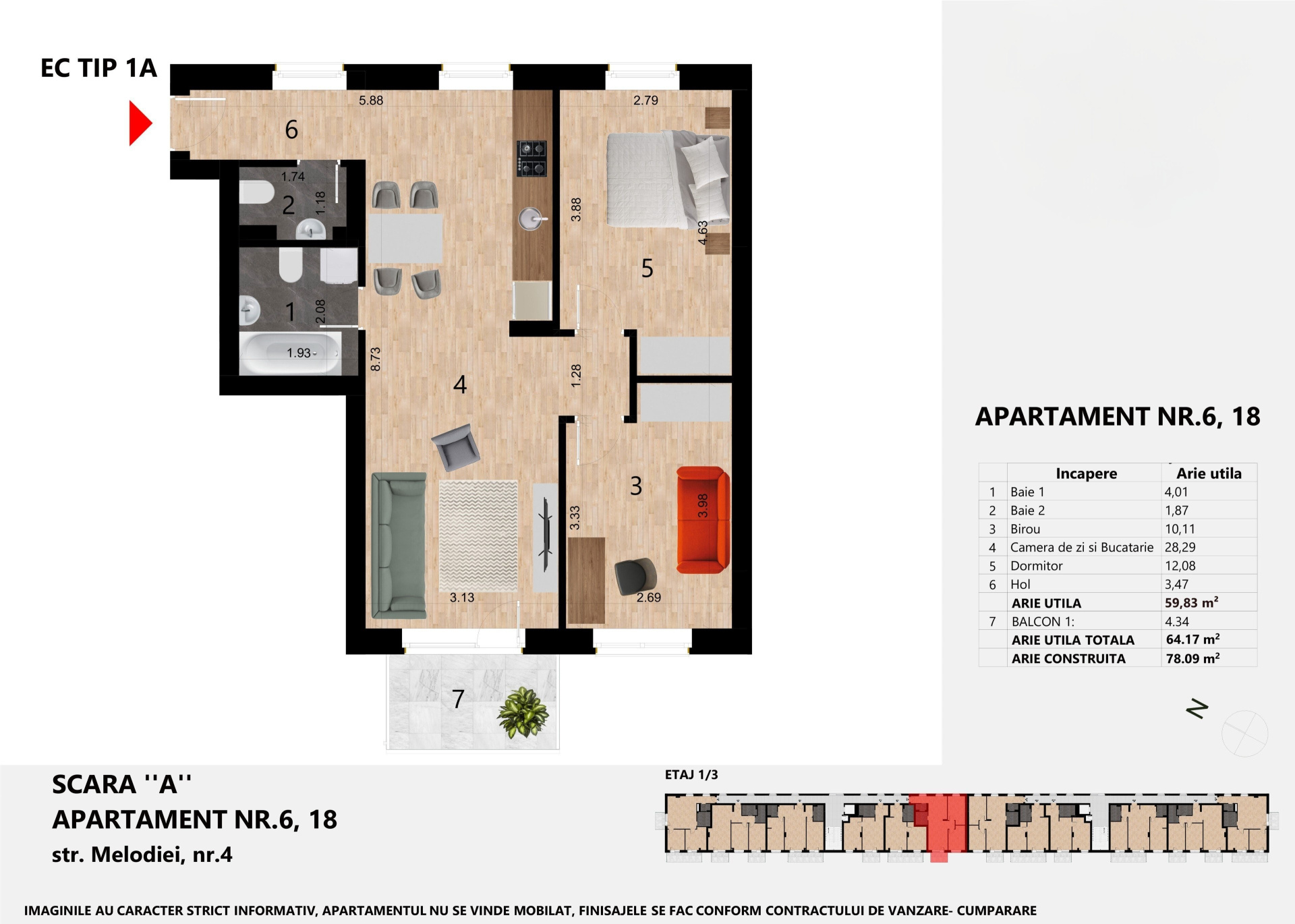 Apartament 3 camere 60 mp, Zorilor, lângă liceul Waldorf, Bloc Nou, 0% Comision!