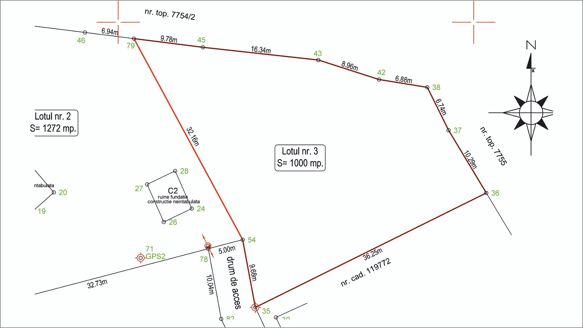 Teren intravilan 1.000 mp în Zărnești – zonă liniștită
