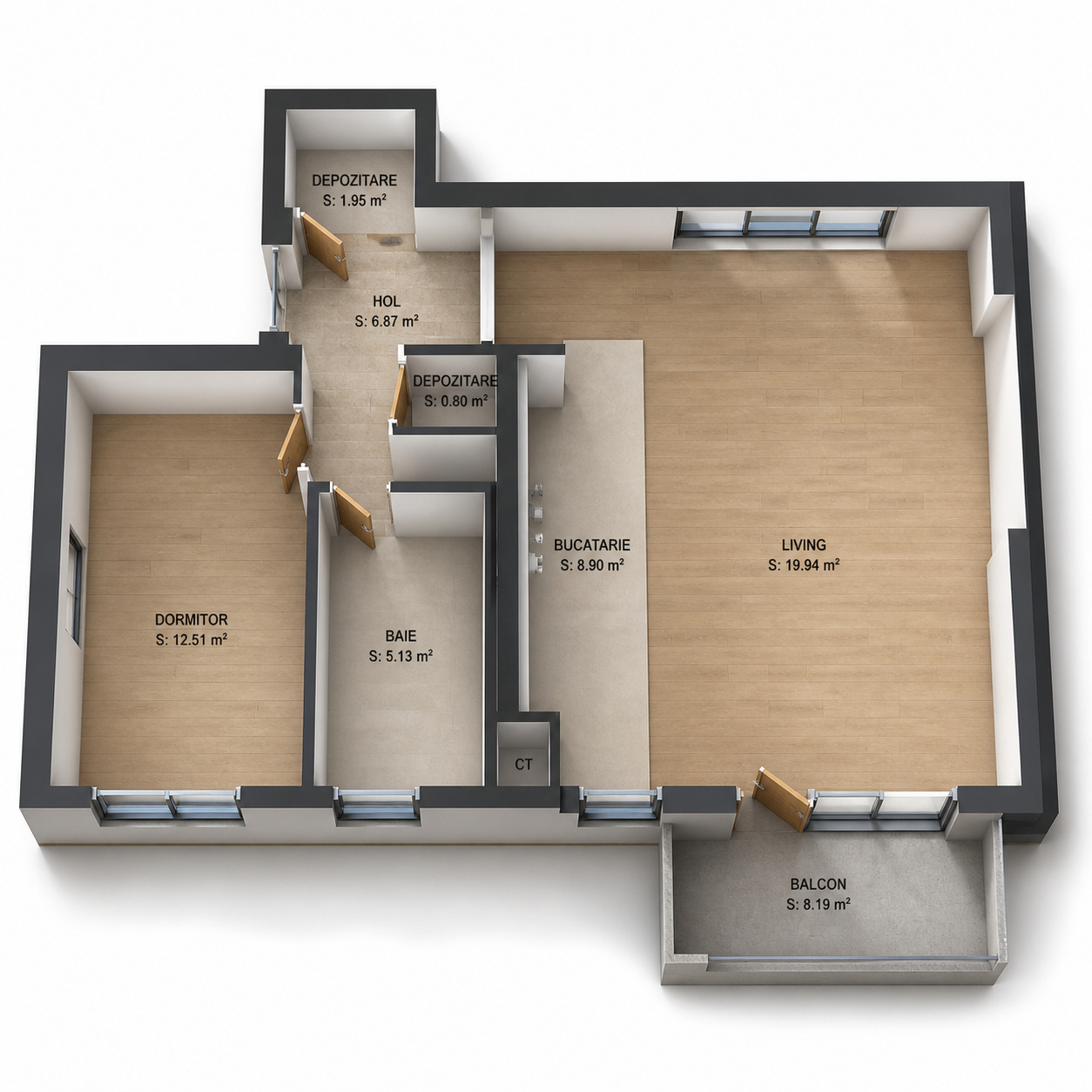 Apartament de vânzare în BV Brasov, Carpatilor Nr. 93 ([object Object]), 57 m²