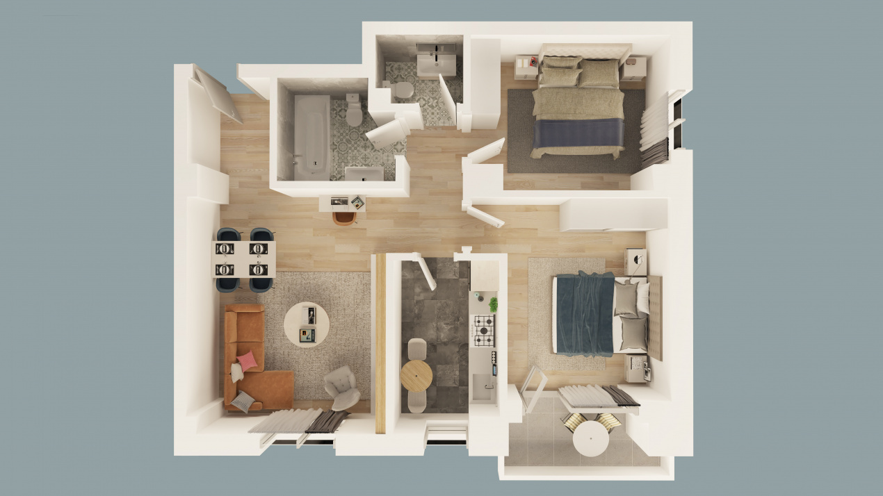 Apartament de vânzare în AG Mioveni, 77 m²
