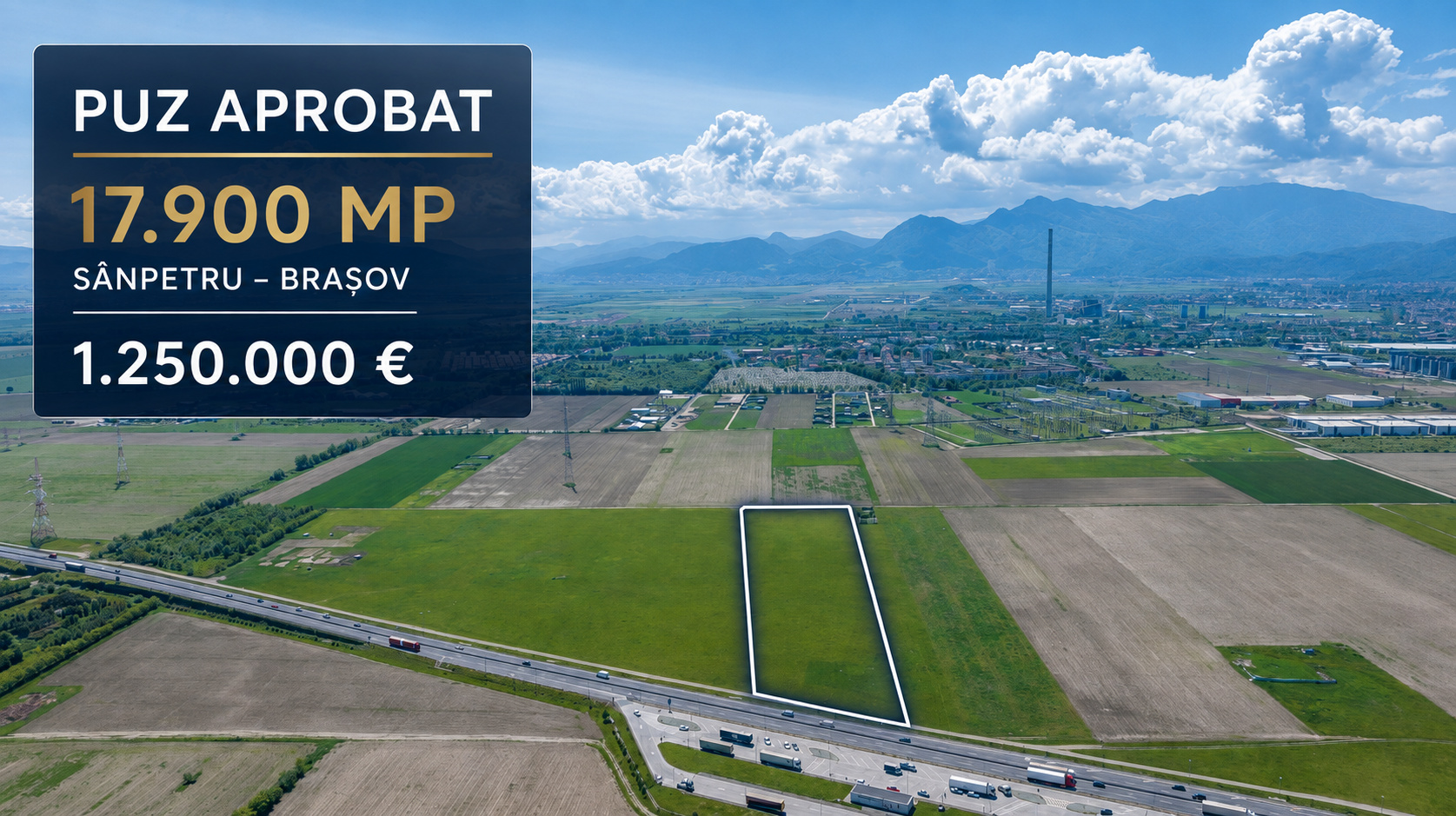 17,900 sqm Land with Approved Urban Plan – Sânpetru | Residential Development and Services