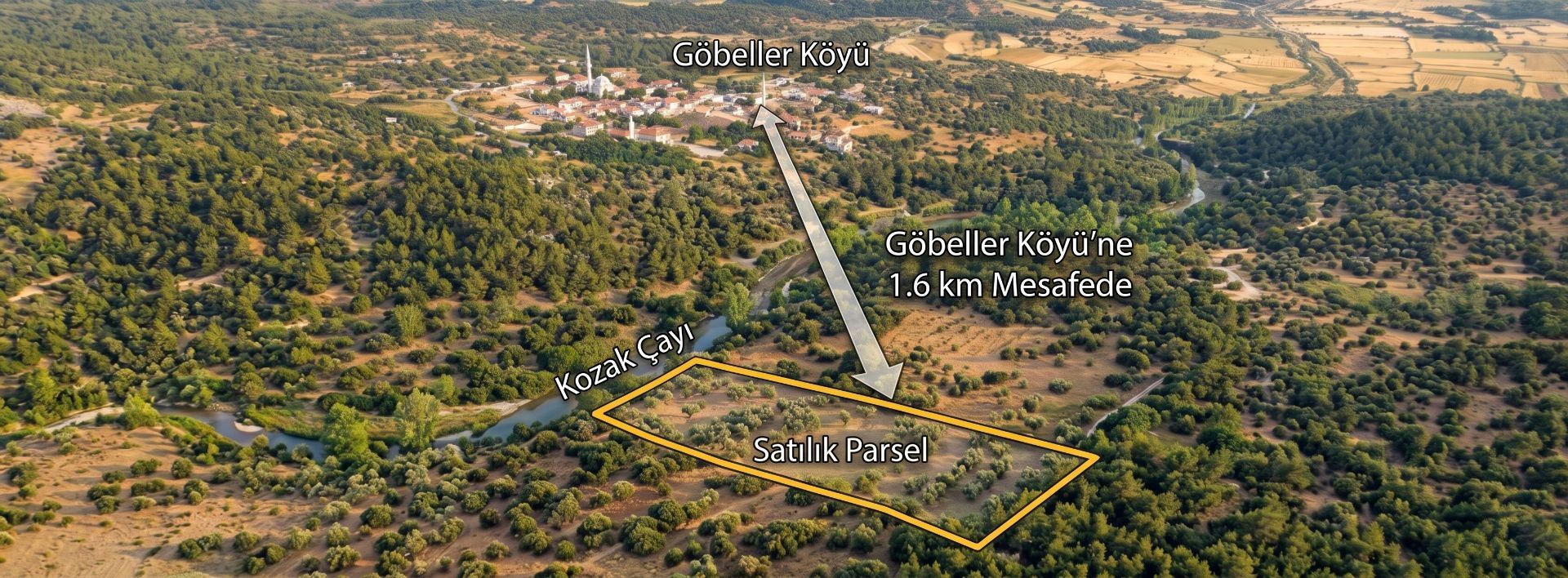 eXp | Bergama Göbeller'de Kozak Çayı'na Komşu 14.248 m² Fıstıklık Arazi