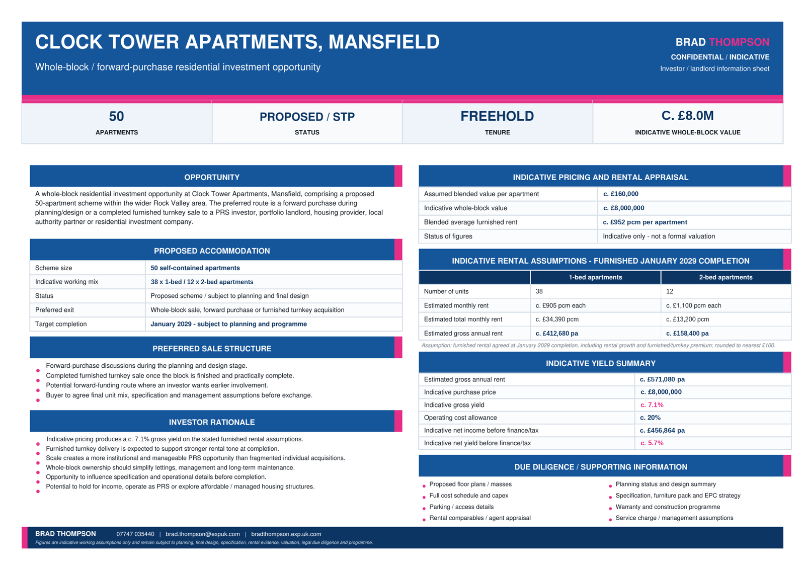 Block Of Flats for sale in Mansfield, Clock Tower Apartments, Rock Valley, Mansfield, Nottinghamshire, NG18 2HT