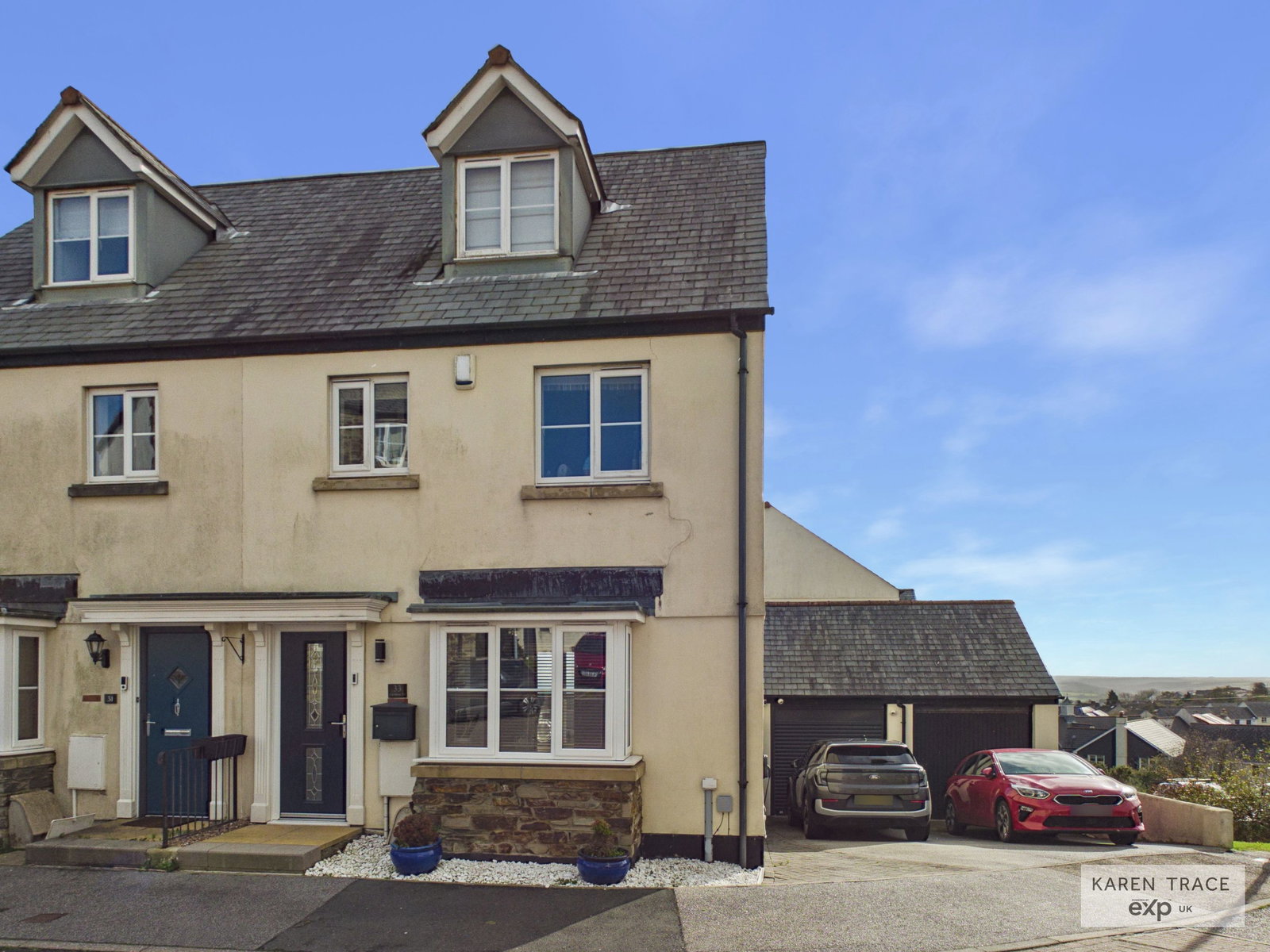 End Of Terrace House for sale in St. Austell, Gwithian Road, Carclaze, St Austell PL25, 958 m²