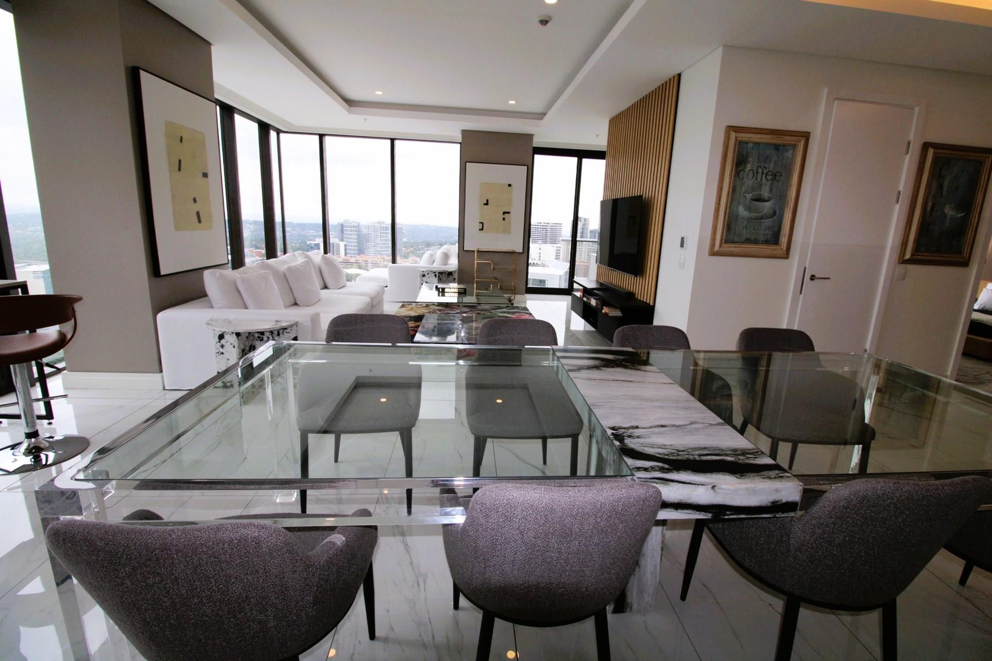 Modern, luxurious, trendy global flair