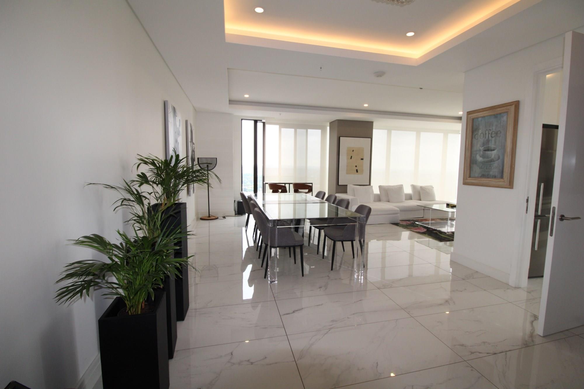 Modern, luxurious, trendy global flair