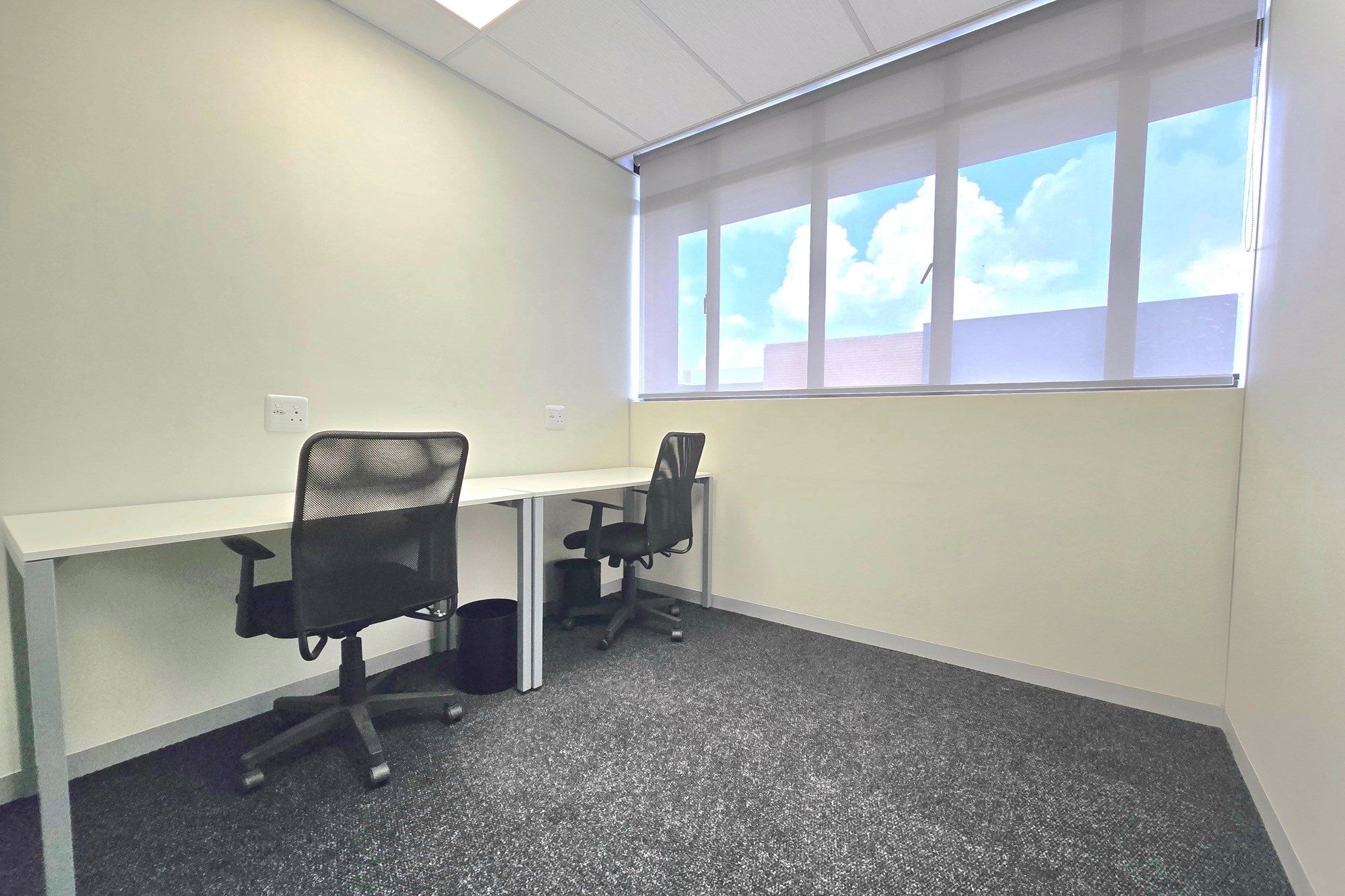 Elevate your workspace with this modern 2-person office