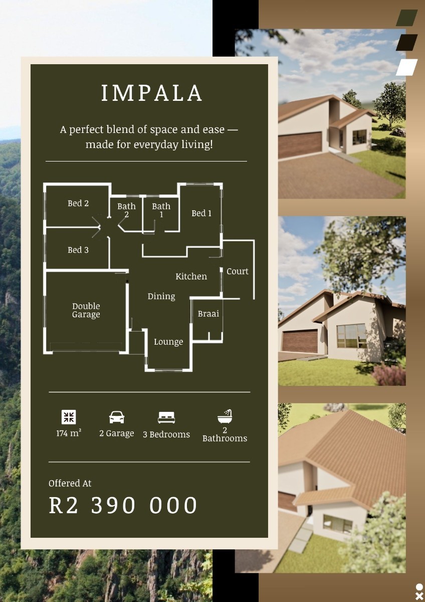 Development for sale in Ntulo Wildlife Estate, Granite Hill, Nelspruit, 174 m²