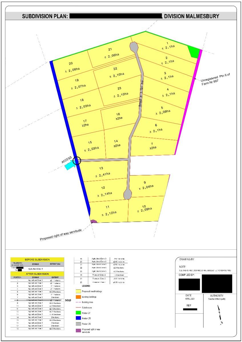 49Ha Highly Sought-After Malmesbury Rural Lifestyle Land with 22 x 2-Ha Subdivision Framework