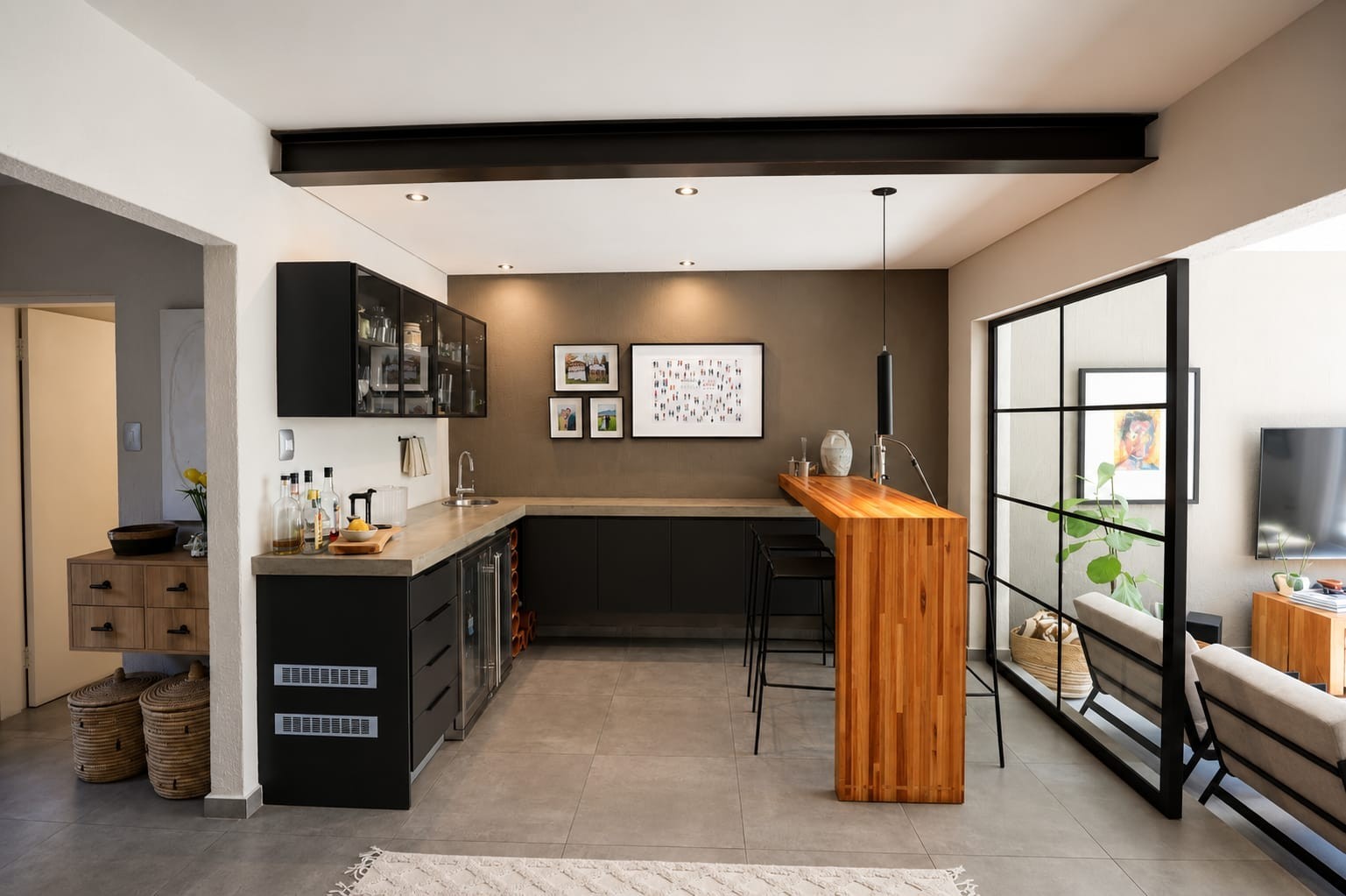 Modern Industrial Elegance With Back Up Water, Solar and Power In Boomed Enclosure